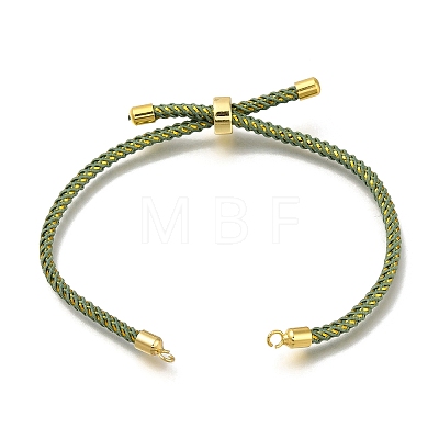 Braided Cotton Cord Slider Bracelet Making MAK-R001-01G-15-1