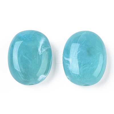 Oval Imitation Gemstone Acrylic Beads OACR-R047-13-1