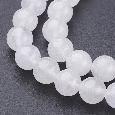 Natural White Jade Beads Strands GSR10mmC138-1