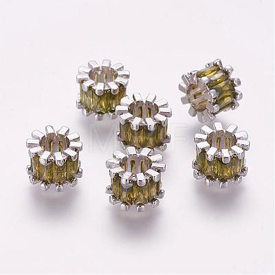 Brass Cubic Zirconia Beads ZIRC-G091-27P-05-1