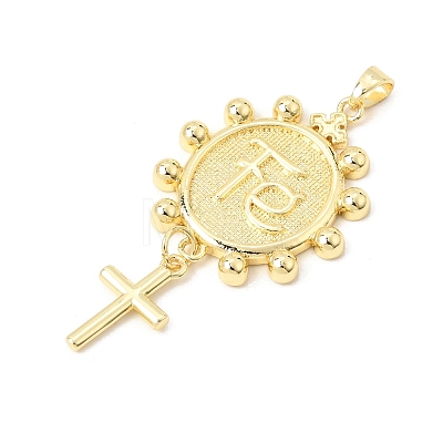Brass Big Pendants KK-CBA459D-02G-01-1