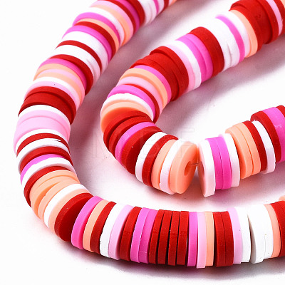 Handmade Polymer Clay Beads Strands CLAY-R089-8mm-104-1