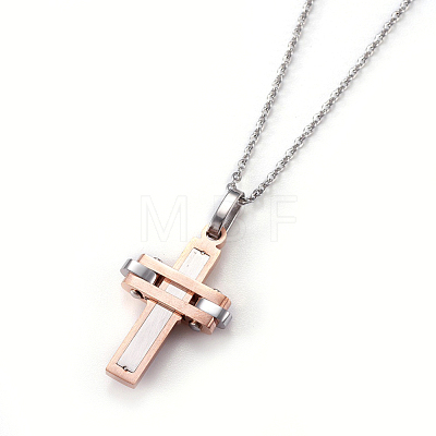 304 Stainless Steel Pendant Necklaces NJEW-O112-09-1