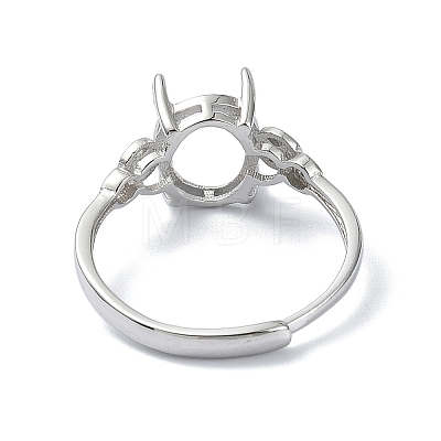Adjustable 925 Sterling Silver Ring Components STER-K179-34P-1