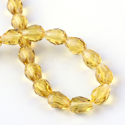 Transparent Glass Bead Strands GLAA-R024-6x8mm-14-1