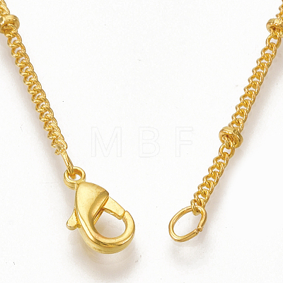 Brass Coated Iron Curb Chain Necklace Making MAK-T006-01G-1