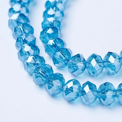 Electroplate Glass Beads Strands EGLA-A044-T8mm-A08-1