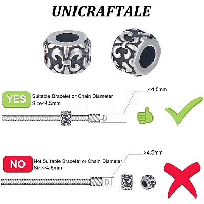 Unicraftale 304 Stainless Steel European Beads STAS-UN0054-62-1