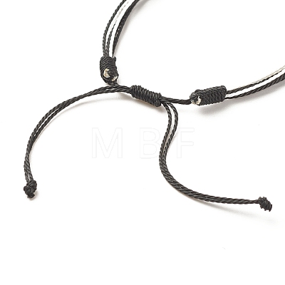 Waxed Polyester Multi-strand Bracelet BJEW-JB07892-01-1