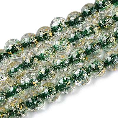 Crackle Transparent Glass Beads Strands X1-GLAA-N030-8mm-01F-1