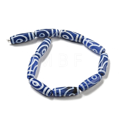 Blue Tibetan Style dZi Beads Strands TDZI-NH0001-B05-01-1