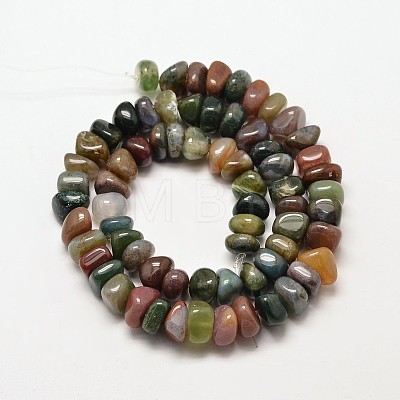 Natural Indian Agate Nuggets Beads Strands G-P091-35-1
