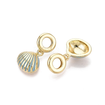 Brass Enamel European Dangle Charms KK-N287-34G-02-1