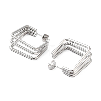 202 Stainless Steel Stud Earrings EJEW-A041-01P-1