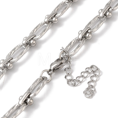 304 Stainless Steel Oval Links Necklace for Women NJEW-B107-07P-01-1