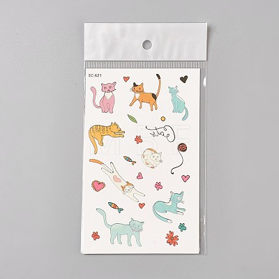 Removable Kitten Temporary Tattoos AJEW-WH0061-B08-1