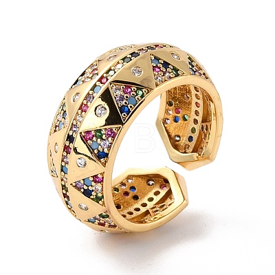 Colorful Cubic Zirconia Dome Ring for Her X-RJEW-C017-02G-RS-1