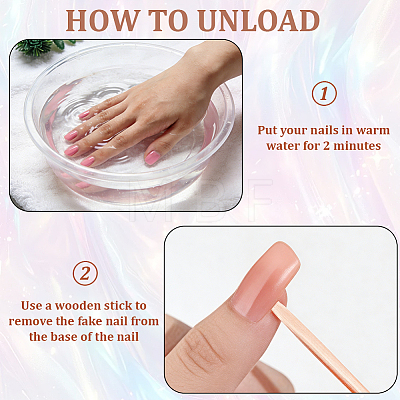 ABS Plastic Pure Color Press On False Nails MRMJ-WH20004-32A-1