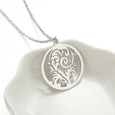 304 Stainless Steel Hollow Pendant Necklaces FS-WGE7531-04-1