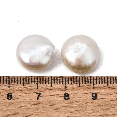 (Defective Closeout Sale) Natural Baroque Keshi Pearl Coin Beads PA-XCP0001-01-1