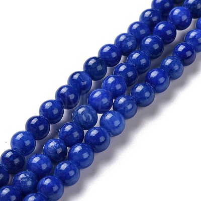 Natural Mashan Jade Round Beads Strands G-D263-4mm-XS09-1
