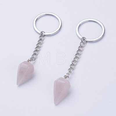 Natural Rose Quartz Keychain KEYC-E023-07B-1