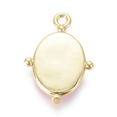 Golden Plated Brass Enamel Pendants KK-F807-01C-G-1