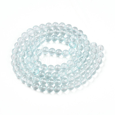 Baking Paint Transparent Glass Beads Strands DGLA-N006-8mm-07-1