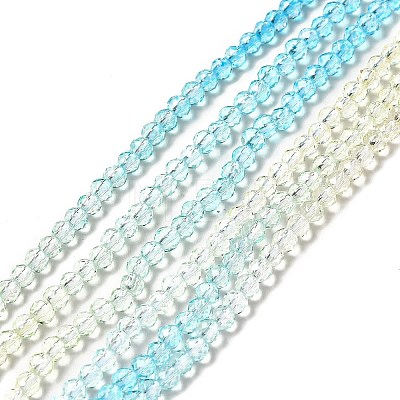 Transparent Gradient Color Glass Beads Strands X1-GLAA-H021-01B-23-1