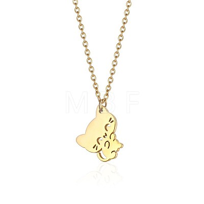 Cute Cartoon Animal Stainless Steel Pendant Necklaces QV5065-1-1