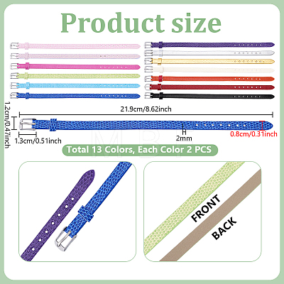 26Pcs 13 Colors Imitation Leather Cord Bracelets BJEW-PH0004-75-1