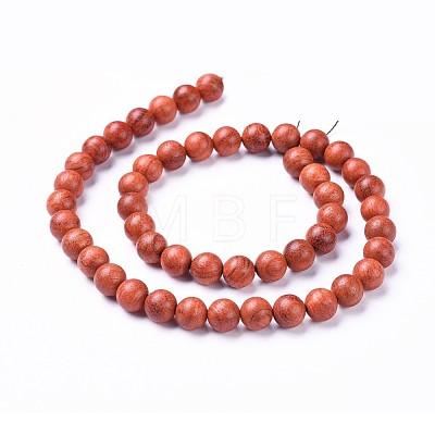 Natural Wood Beads Strands WOOD-F008-01-A-1