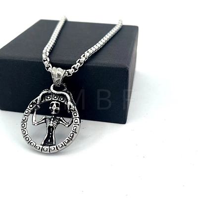 Vintage Punk Skull Woman Pendant 304 Stainless Steel Necklaces for Men Women ZC1916-1