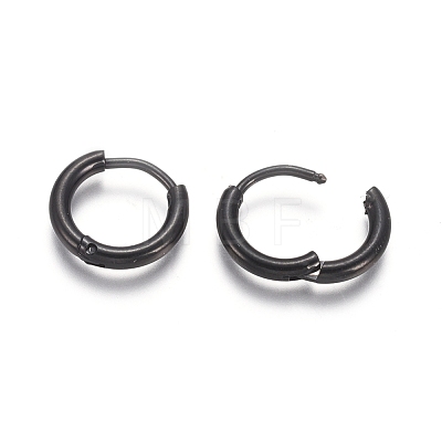 304 Stainless Steel Huggie Hoop Earrings EJEW-F111A-13mm-B-1