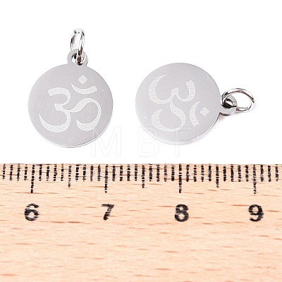 Non-Tarnish Chakra 201 Stainless Steel Charms STAS-T049-T680-1-1