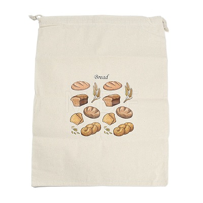 Cotton Cloth Bread Print Pouches ABAG-A012-01E-1