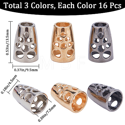 Gorgecraft 48Pcs 3 Colors Iron Bead Cone IFIN-GF0001-35-1