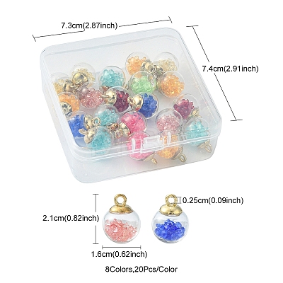 20Pcs Transparent Glass Bottle Pendants GLAA-FS0001-40-1