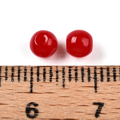 Opaque Solid Color Glass Beads GLAA-N007-4mm-A08-1