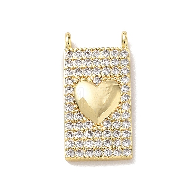 Valentine's Day Brass Micro Pave Clear Cubic Zirconia Pendants KK-L268-026G-04-1