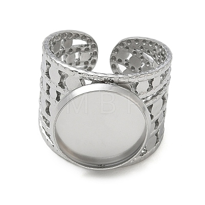 304 Stainless Steel Cuff Ring Components SA-CBA37BC-15D-P-1