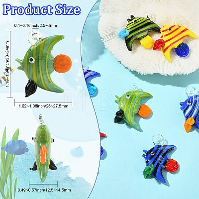 7Pcs 7 Colors Handmade Glass Pendants GLAA-CJ0002-99-1