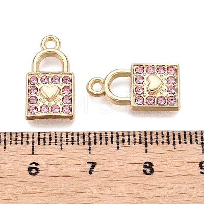 Rack Plating Alloy Rhinestone Pendants FIND-N005-29G-B-1