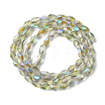 Transparent Electroplate Glass Beads Strands GLAA-K064-03B-HR01-1