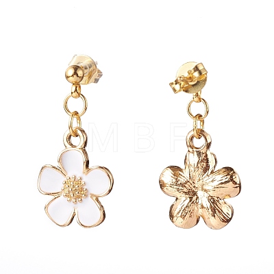 Zinc Alloy Flower Dangle Stud Earrings EJEW-JE04477-04-1