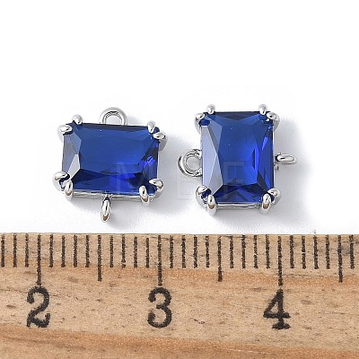 Brass Pave Cubic Zirconia Connector Charms KK-F892-53P-02-1