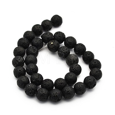 Natural Lava Rock Round Bead Strands X-G-M169-12mm-03-1