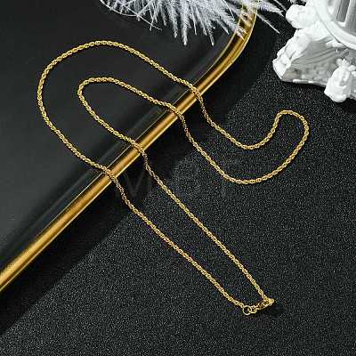 2mm Rack Plating Brass Rope Chain Necklaces for Women Men MAK-L044-59G-1