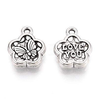 Tibetan Style Alloy Charms TIBE-N013-19AS-1