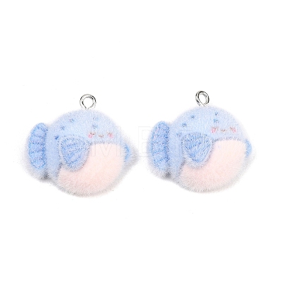 Flocking Opaque Resin Pendants RESI-P053-03A-P-1